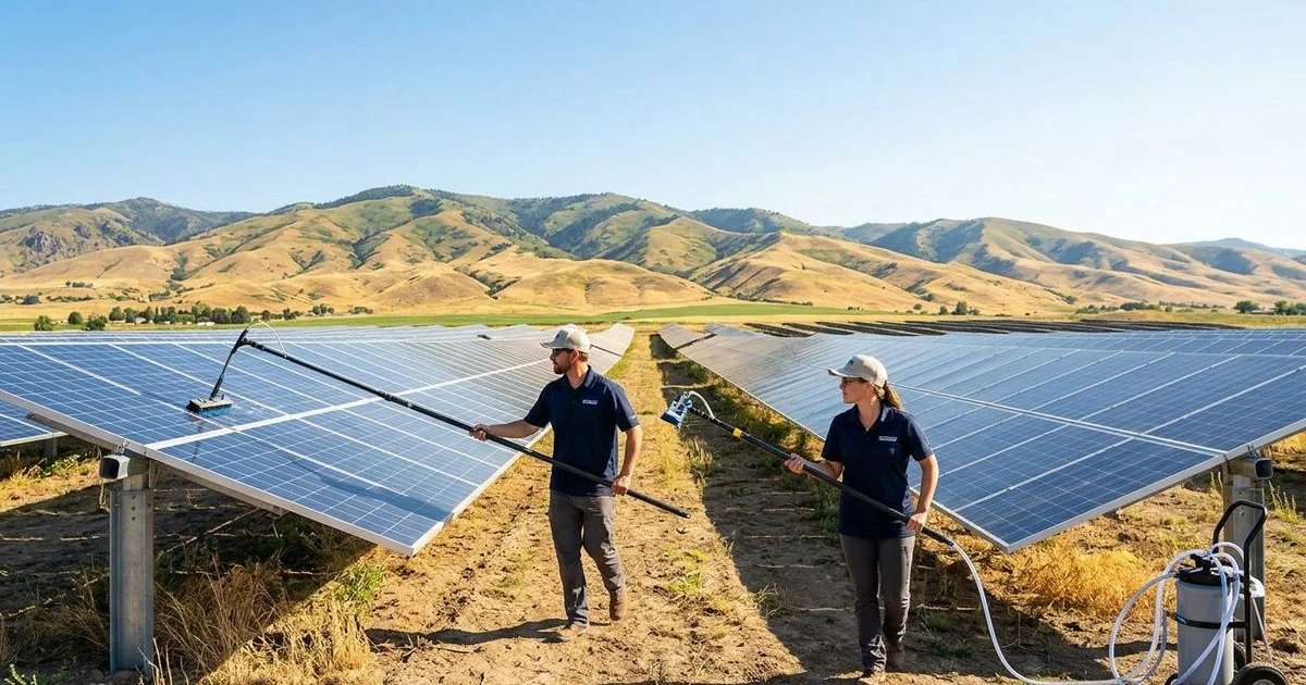 Commercial Solar Panel Cleaning ROI — Why Idaho Businesses Can't Afford to Skip It