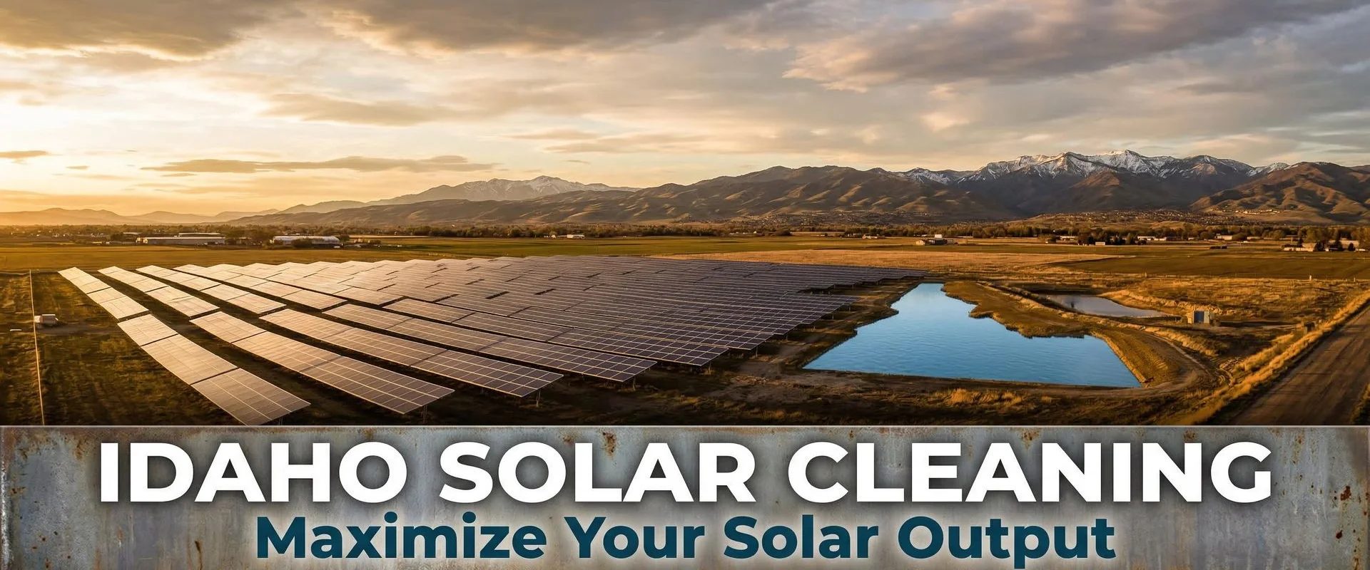 Idaho sunset over Treasure Valley with solar panels