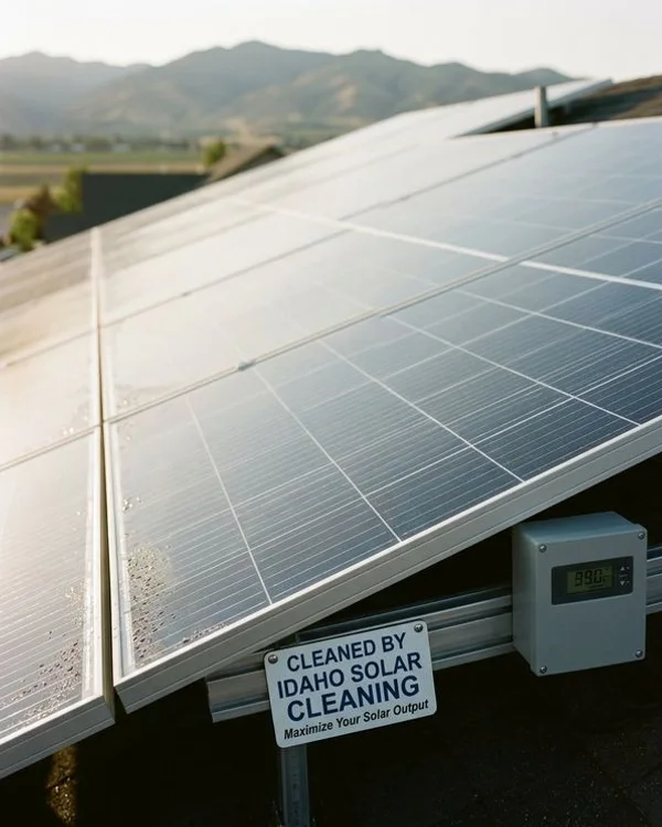 After: clean sparkling solar panels restored to peak efficiency on Boise home