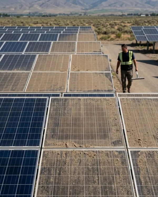 Before Commercial Solar Panel Cleaning